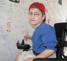 Jake Newman, 7, of Hanover, Pa., is one of thousands to express his thoughts on the Wall of Creativity in the Library of Congress pavilion. He said he liked the computers, which featured interactive games and multimedia exhibits of the Library's cultural content.