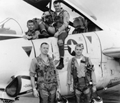 in a photo from the book, John McCain, front right, poses with fellow navy pilots in 1966. McCain, now a U.S. Senator, spent five years as a prisoner of war