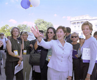 Mrs. Bush mingles with festivalgoers