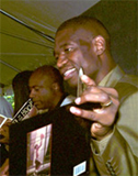 National Basketball Association player Dikembe Mutombo was a popular attraction in the Children and Young Adults Pavilion