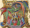 Image: Attributed to Stefano da Verona, Initial A: Pentecost, probably Milan, c. 1430 - 1435, cutting from an antiphonal, 12 x 12.5 cm (4 3/4 x 4 15/16), The J. Paul Getty Museum, Los Angeles, Ms. 95, recto, 2005.88