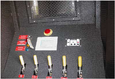 Photo 2. Operator control panel. Individual gas control valves are shown at the bottom.