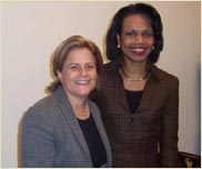 Ileana Ros-Lehtinen with Condoleeza Rice