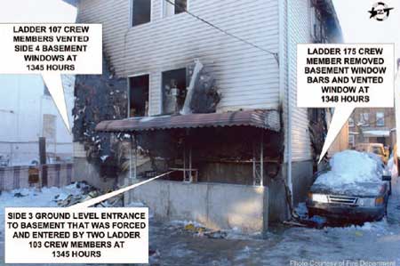Photo 2. Rear view of incident building (Side 3).