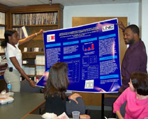 Students display the results of their research project that involved an improved way to detect kidney disease