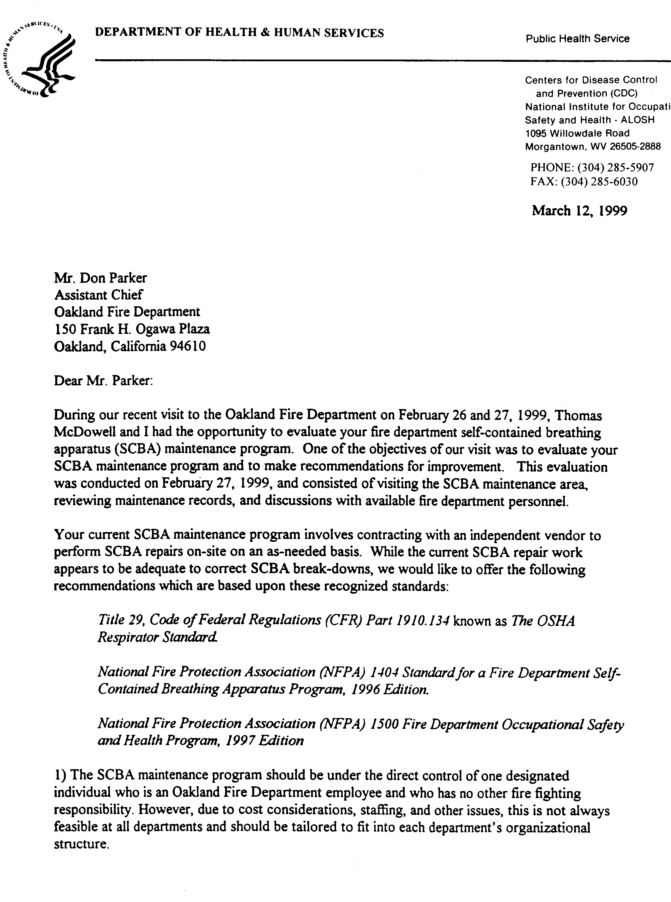 Letter, page one