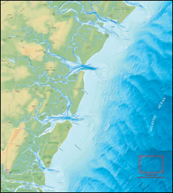 Georgia coastal map. The red box indicates the location of Gray's Reef National Marine Sanctuary. Source: NMSP