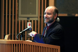 Patz, shown at his April lecture at NIEHS