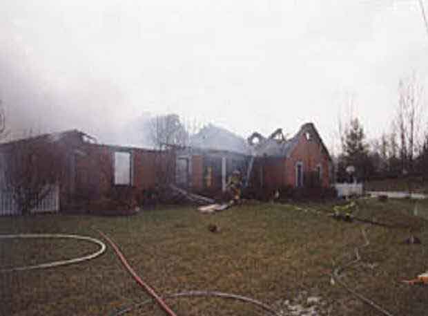 Front left corner of the structure, the a/b corner, where Incident Command (IC) was operating.