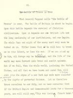Extract from draft of "Finest Hour" speech by Winston Churchill