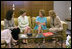 Mrs. Laura Bush talks with Mrs. Marisa Leticia da Silva, wife of President Luiz Inacio Lula da Silva of Brazil at the Hilton Sao Paulo Morumbi hotel, Sao Paulo, Brazil, Friday, March 9, 2007. White House photo by Shealah Craighead