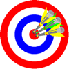 Graphic of a target with three arrows in it.