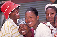 A group of smiling young women, Lesotho