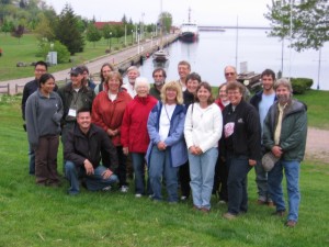 Workshop participants gathered beside Lake Superior.