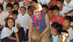 Photo of Assistant Secretary Ameri visiting Waan National School, a Muslim-majority school, and speaking to students on the importance of education, Davao, Philippines, July 8, 2008