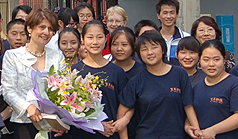 Photo of Assistant Secretary Goli Ameri visiting the Bai Nian Vocational School in Beijing, China, September 17, 2008