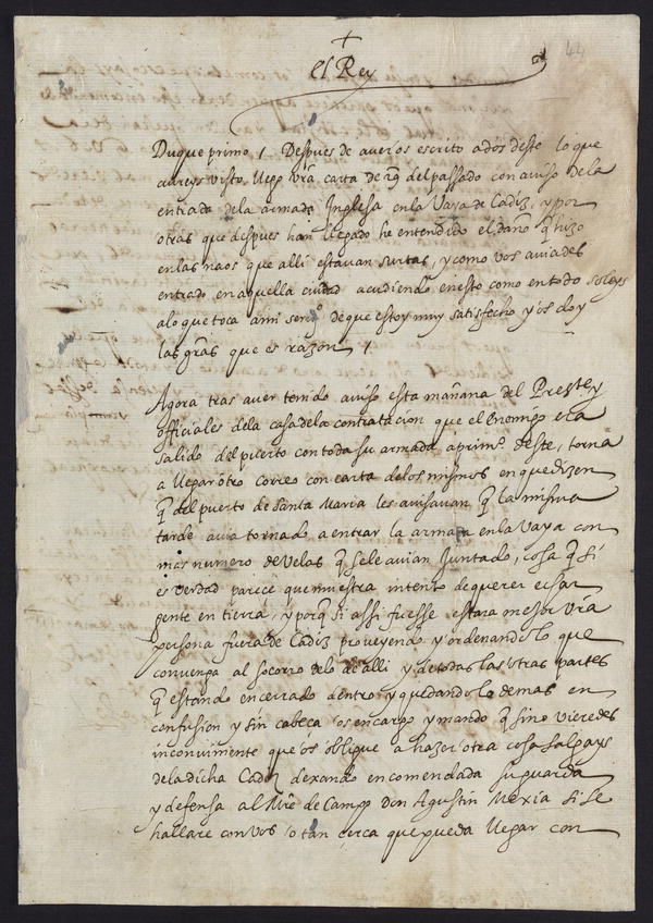 Image 3 of 4, Letter signed, to the Duke of Medina Sidonia, givi