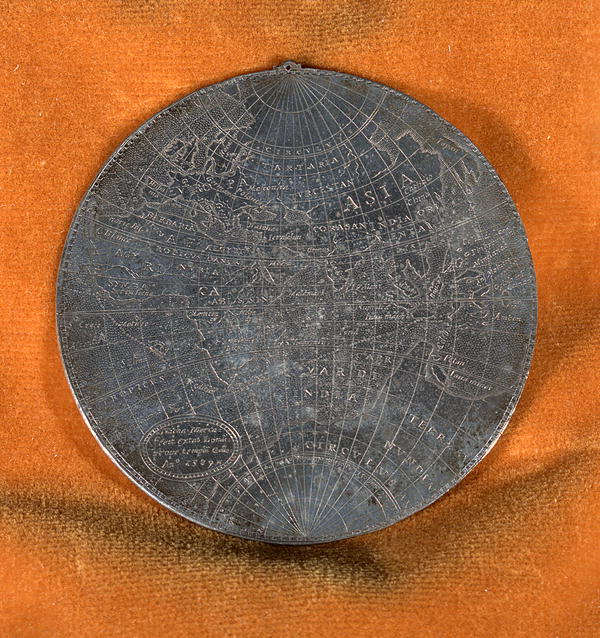 Image 1 of 2, World Map, in two hemispheres, engraved or struck 
