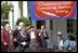 Lynne Cheney welcomes 200 second grade students to the Naval Observatory to celebrate the signing of the U.S. Constitution Sept. 17, 2002. Participating students are from Garrison Elementary, J.O. Wilson Elementary, and the Chamberlain and Woodridge campuses of Friendship-Edison Public Charter Schools.