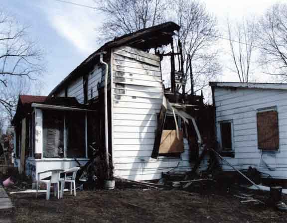 West Side of Structure Involved in Incident