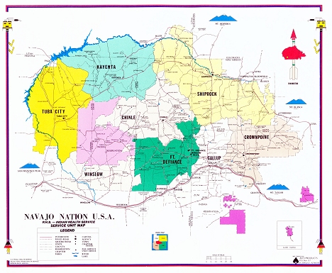 smaller version of Navajo Nation map, click map for bigger version that will open in a new window
