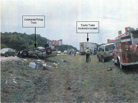 Photo 1. Incident site on interstate median