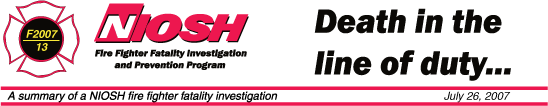 NIOSH Fire Fighter Fatality Investigation & Prevention Program - DATE