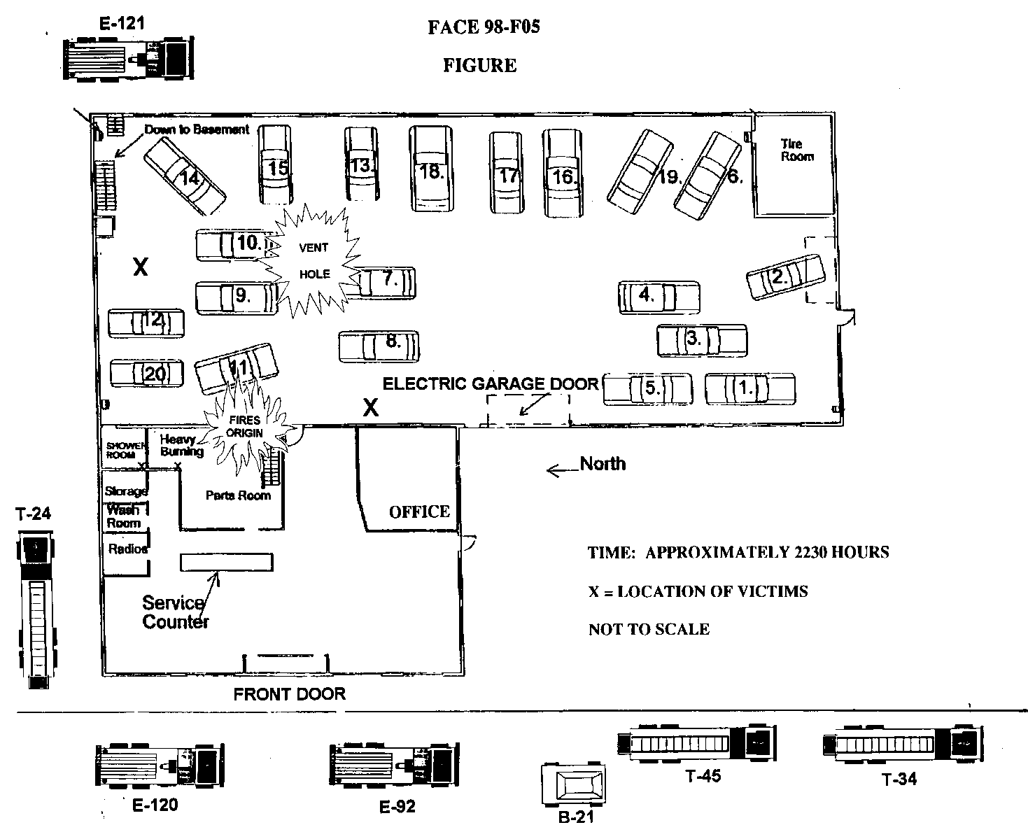 Diagram of the fire scene