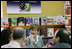 Laura Bush participates in a roundtable discussion at Biblioteca Demonstrativa de Brasilia in Brasilla, Brazil. The biblioteca is the only public library in Brasilla.