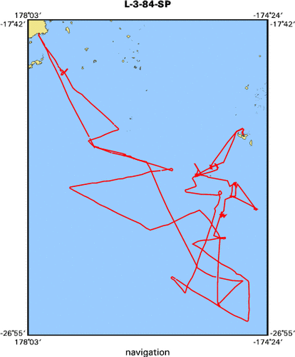 L-3-84-SP map of where magnetics equipment operated