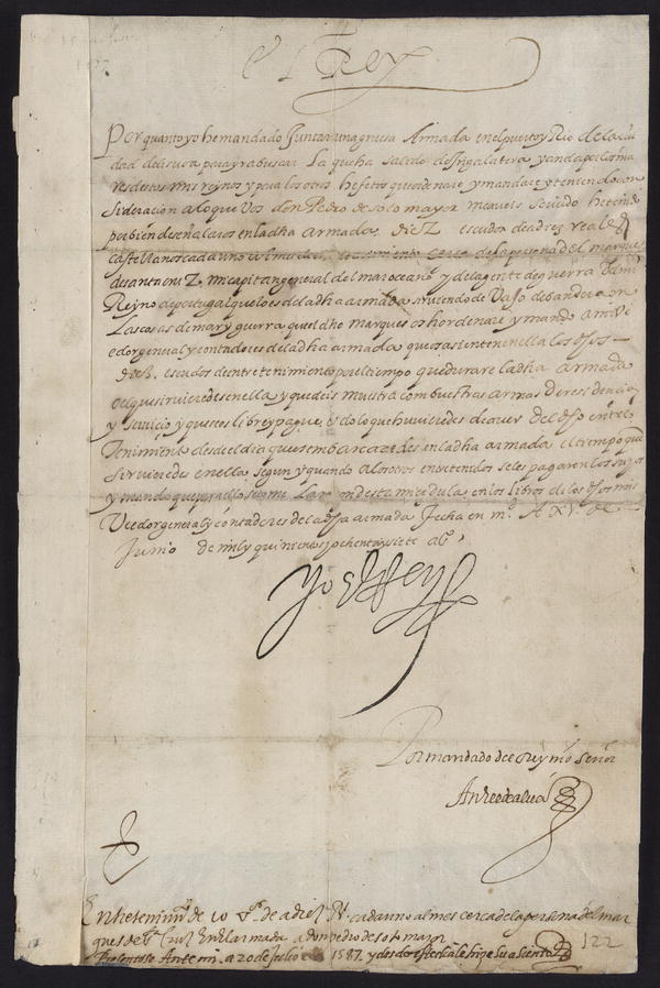 Image 1 of 2, Manuscript document signed (signature is a woodcut