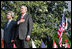 President George W. Bush and Prime Minister Junichiro Koizumi of Japan stand for the playing of the two countries' national anthems during the arrival ceremony on the South Lawn Thursday, June 29, 2006.