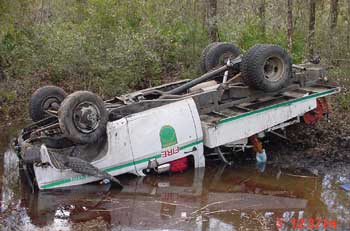 Overturned truck