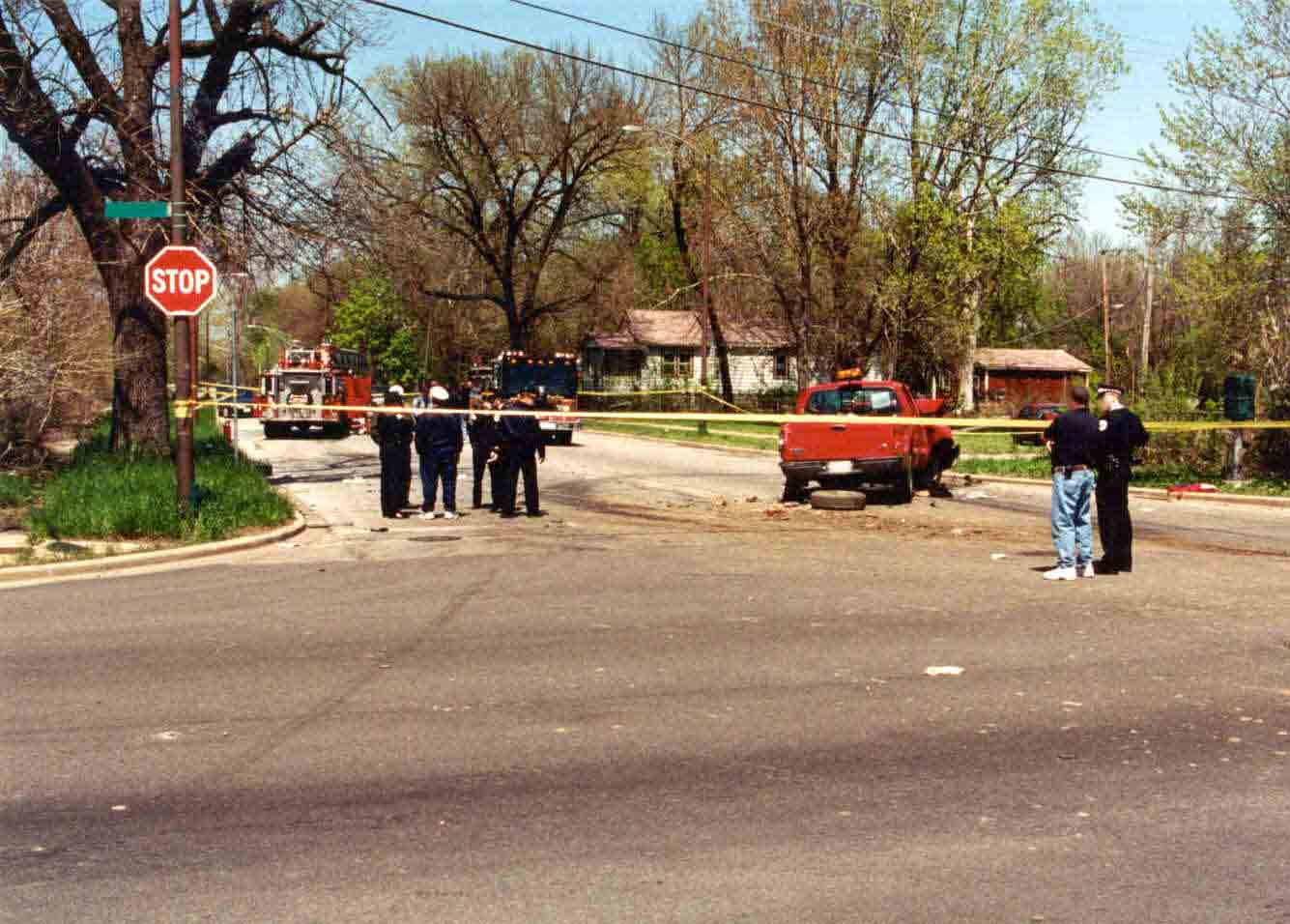 Photograph of the intersection and final resting places of the vehicles involved in this incident.