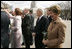 Hosted by President Vaira Vike-Freiberga, Laura Bush tours the city of Riga, Latvia, Saturday, May 7, 2005.