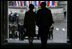 President George W. Bush and Laura Bush arrive at the Kremlin to take part in ceremonies commemorating the 60th anniversary of the end of World War II in Moscow's Red Square Monday, May 9, 2005.