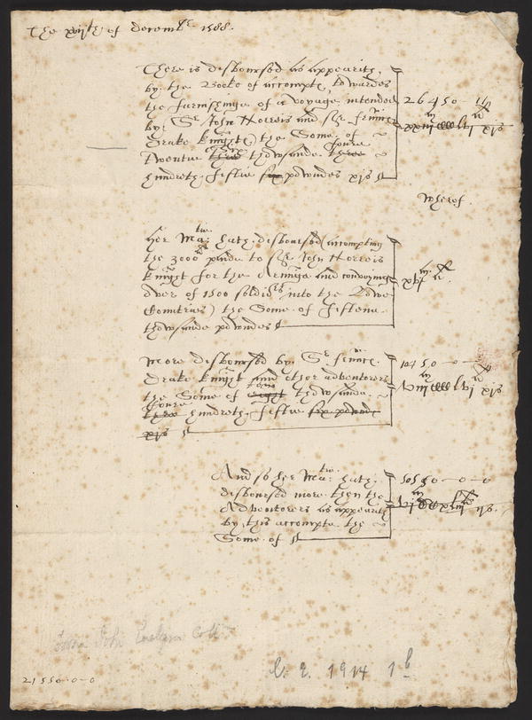 Image 1 of 4, "Brief note of the accompte of the voyage int