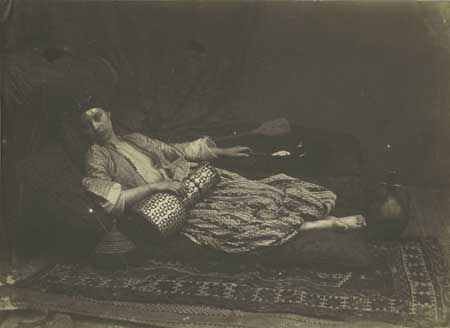 Image: Roger Fenton
British, 1819-1869 
Reclining Odalisque, 1858
salted paper print from glass negative
28.6 x 40 cm (11 1/4 x 15 3/4 in.)
1997.382.34
Lent by The Metropolitan Museum of Art, The Rubel Collection, Purchase, Lila Acheson Wallace, Anonymous, Joyce and Robert Menschel, Jennifer and Joseph Duke, and Ann Tenenbaum and Thomas H. Lee Gifts, 1997
