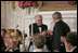 President George W. Bush and Prime Minister John Howard of Australia exchange toasts during an official dinner in the State Dining Room Tuesday, May 16, 2006.