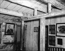 An interior view of Theodore Roosevelt's cabin