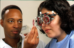 Doctor conducting an eye examination