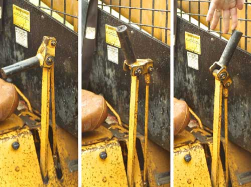 Photo 3 – Three images of the left hand control.