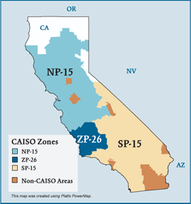 2007 California (CAISO) Electric Regions