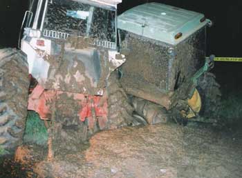 Figure 3. Rear view of the tractors after the collision occurred.