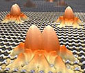 Composite of electron cloud visualization with gallium arsenide crystal structure