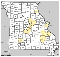 Map of Declared Counties for Disaster 1673