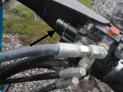 Figure 10. Hydraulic control setscrew location