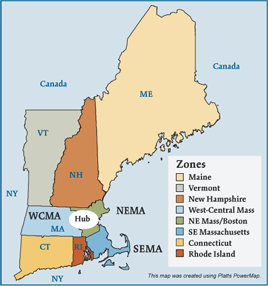 2007 New England (ISO-NE) Electric Regions