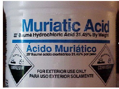 photo of the bottle of liquid muriatic acid