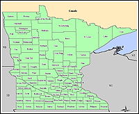 Map of Declared Counties for Emergency 3242